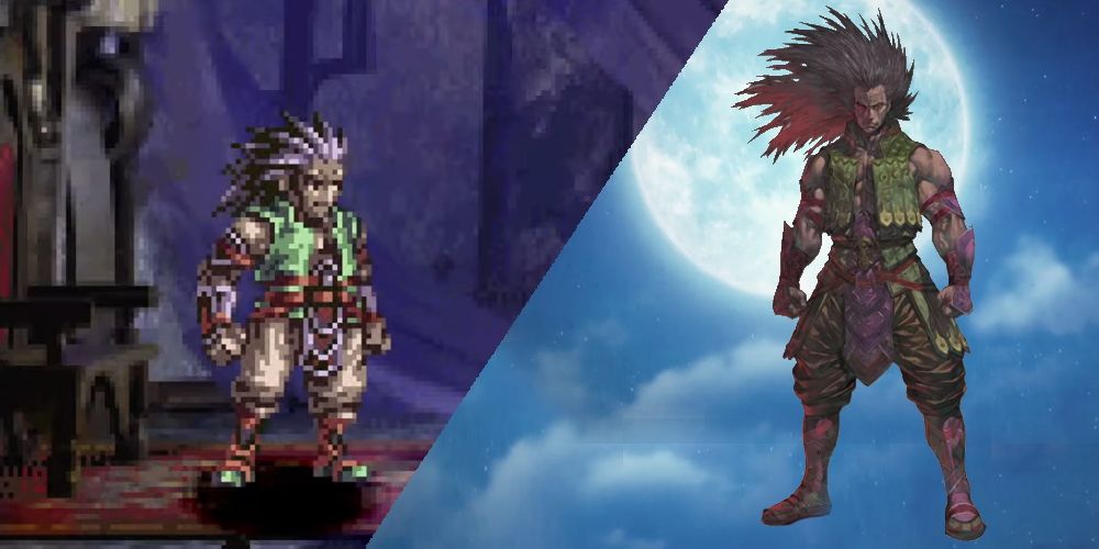 Valkyrie Profile's Brahms split image (showing both his in-game sprite and character art)