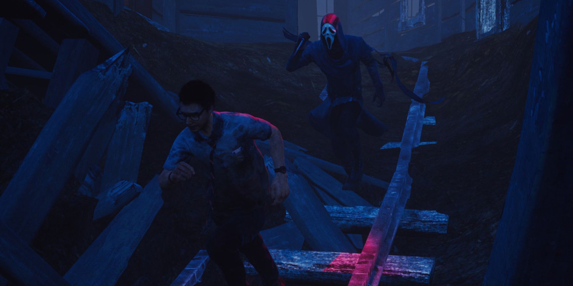 Dead by Daylight ghost face chasing dwight