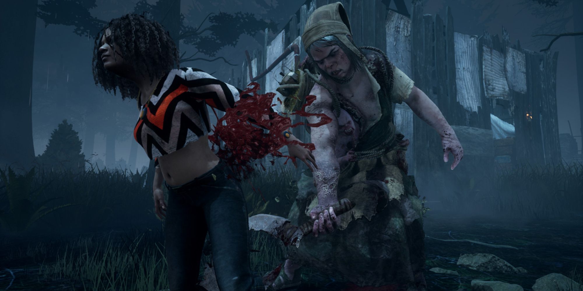 Dead by Daylight the twins attacking elodie