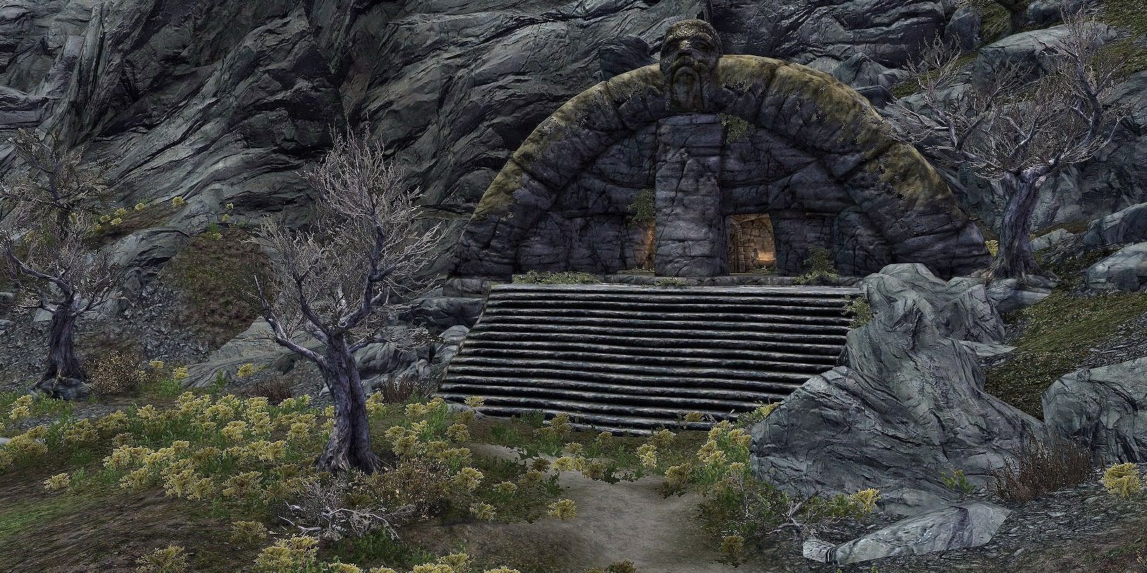 The outside of Valthume in Skyrim.