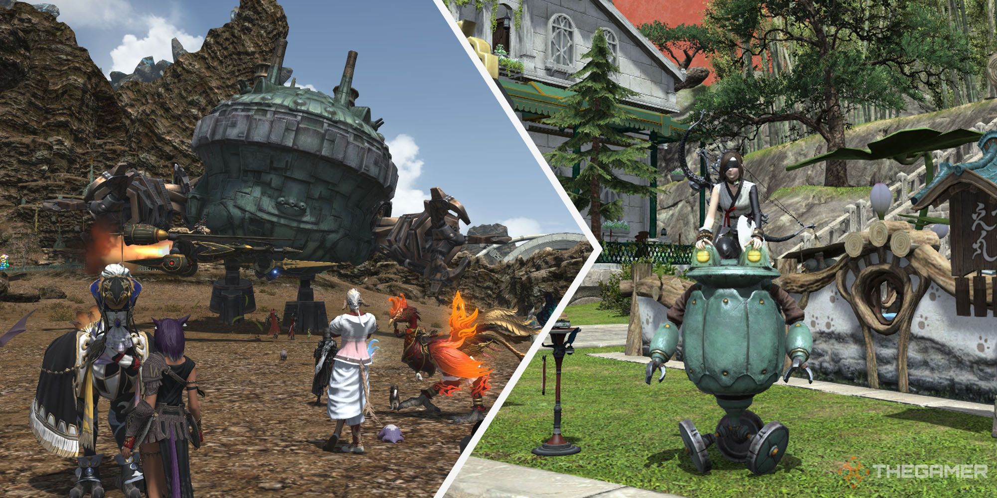 FF14 Formidable Fate and mount collage