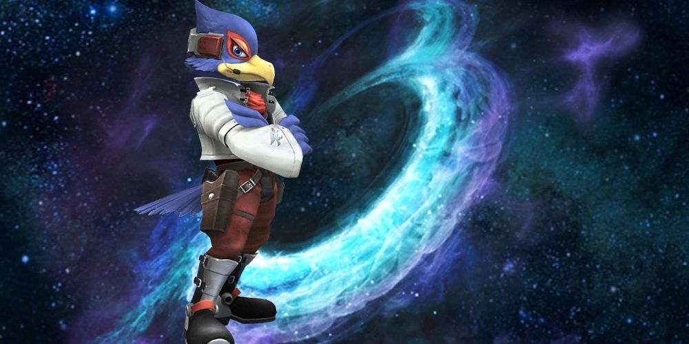 Star Fox's Falco looking awfully smug (as he tends to)