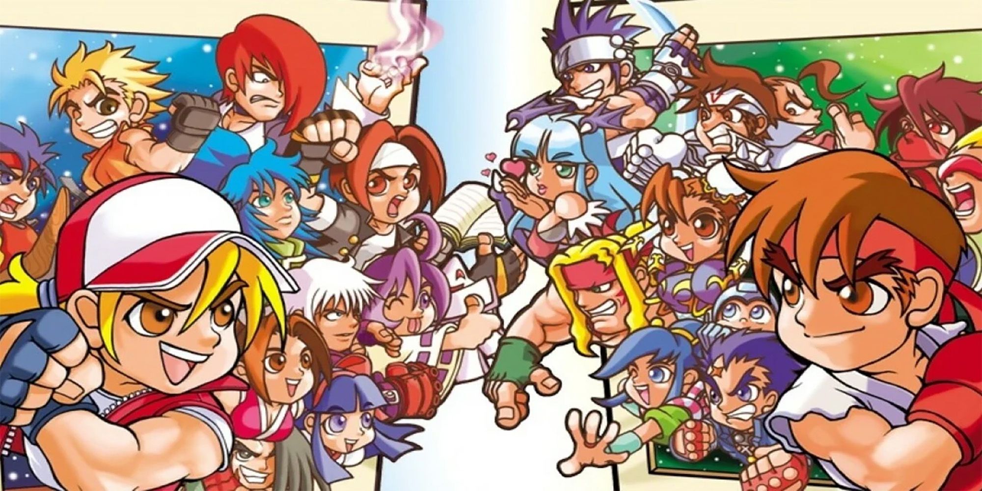 Terry and Ryu lead a plethora of SNK and Capcom characters against each other in SNK VS. Capcom: Card Fighters' Clash.
