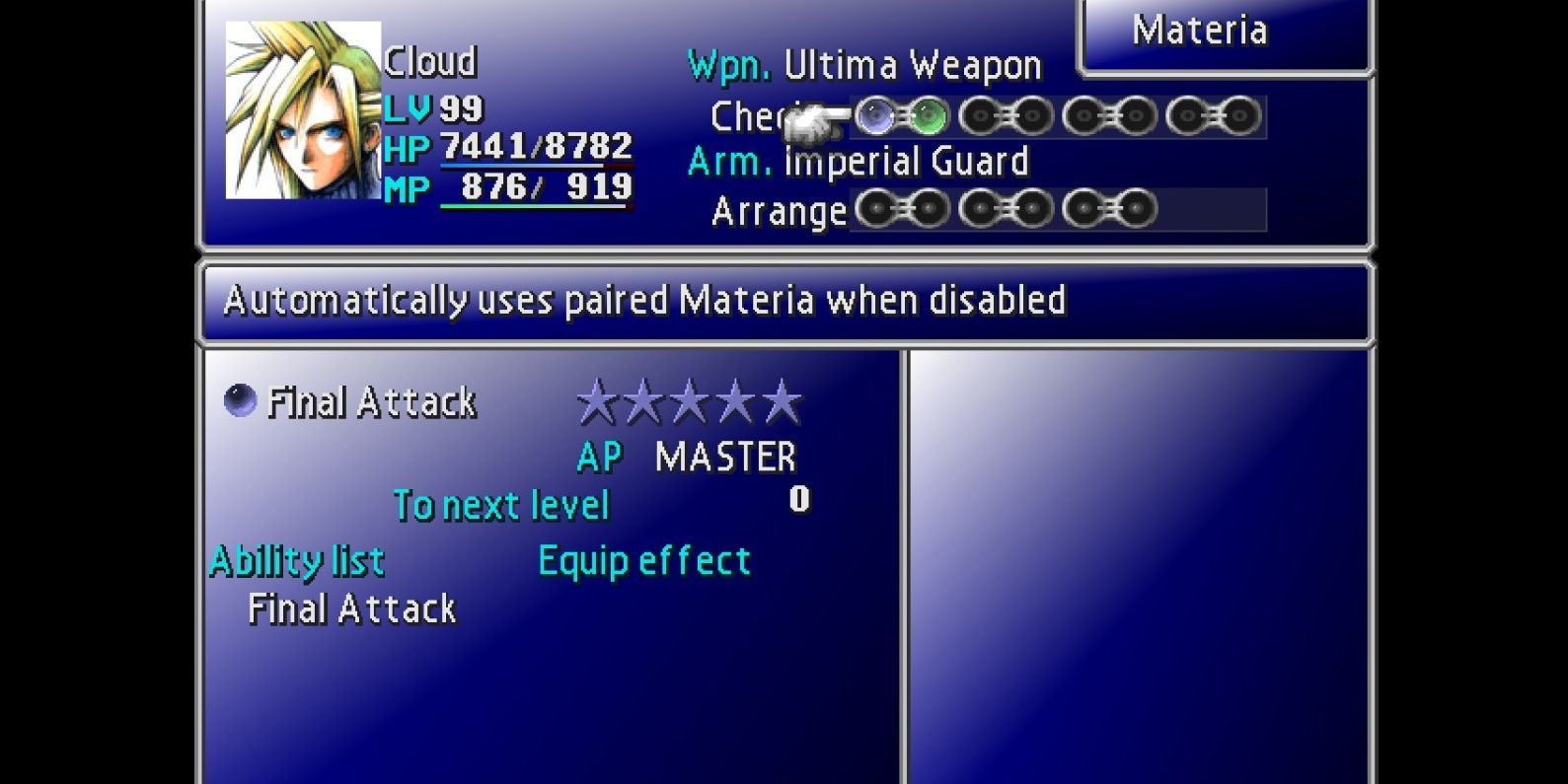 Final Attack materia FF7