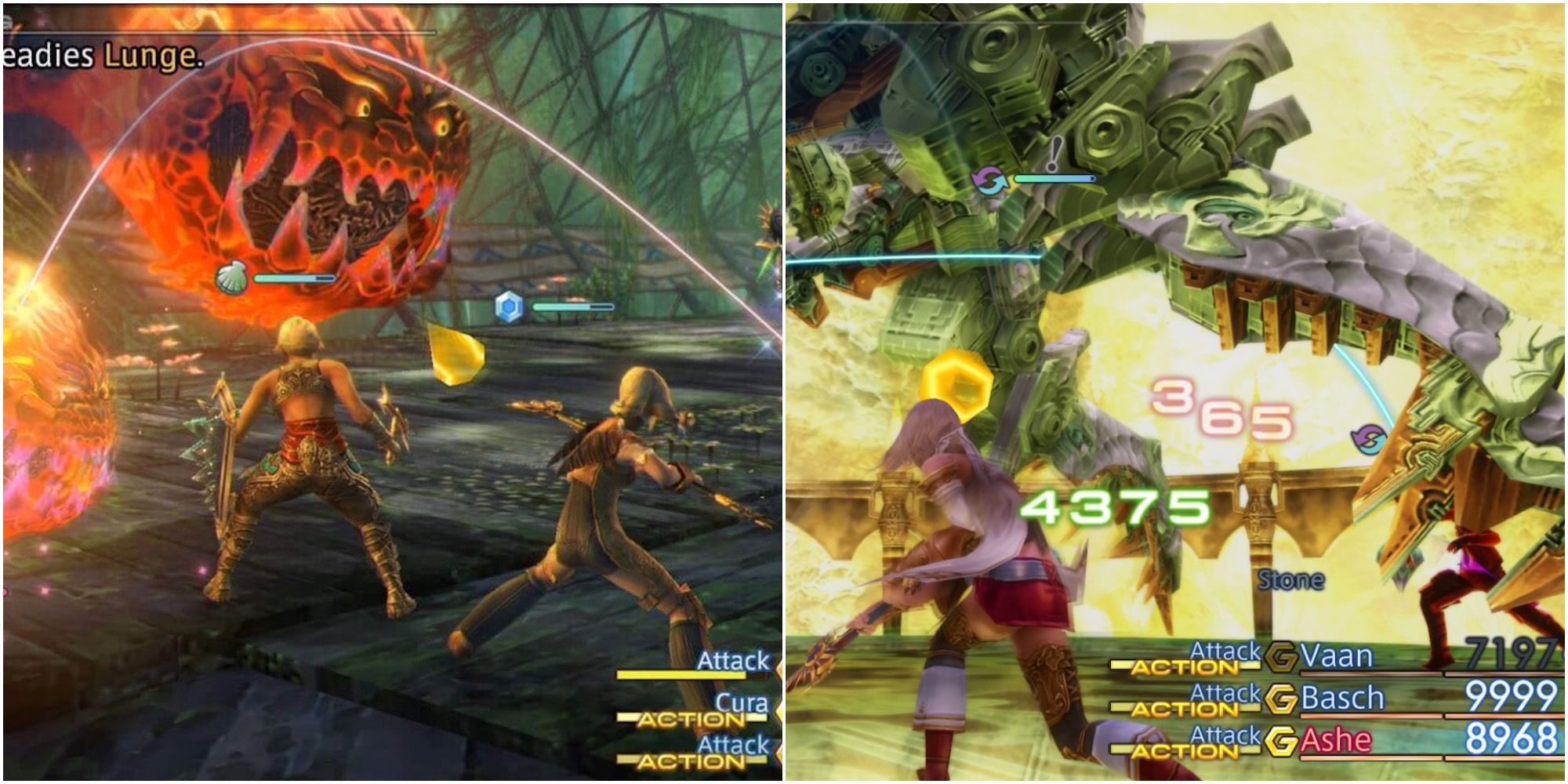 Final fantasy 12 split image combat