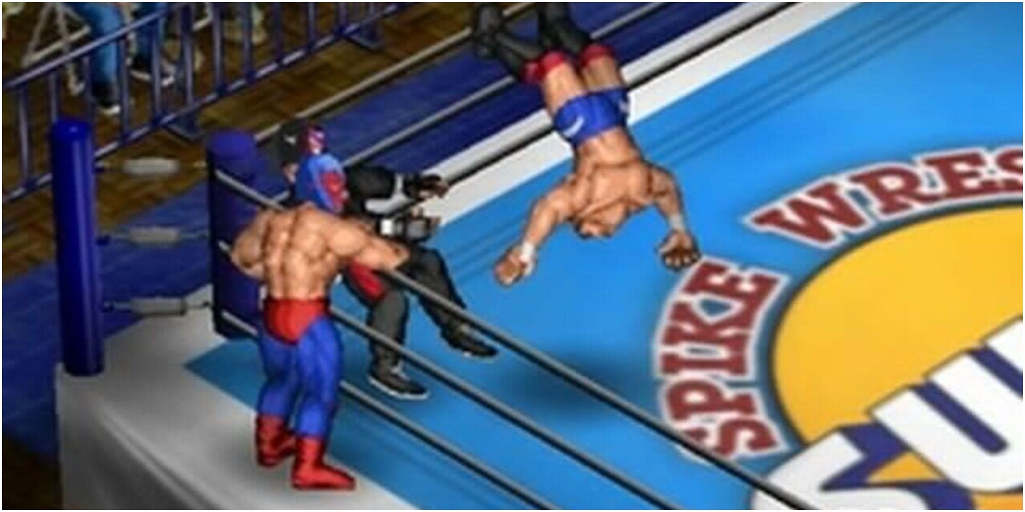 High flying corner attack in Fire Pro Wrestling Returns