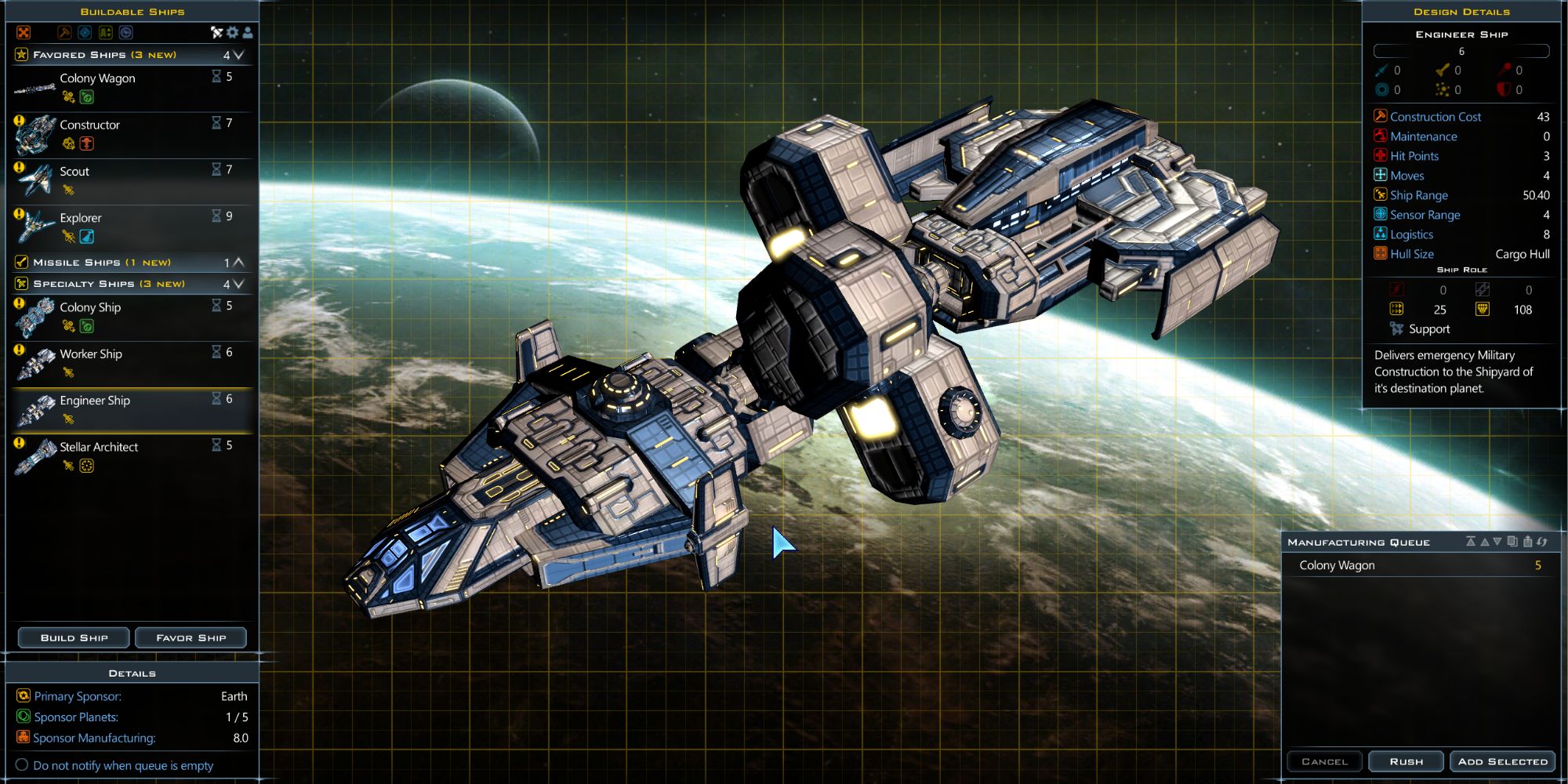 Galactic Civilizations 3 Shipyard