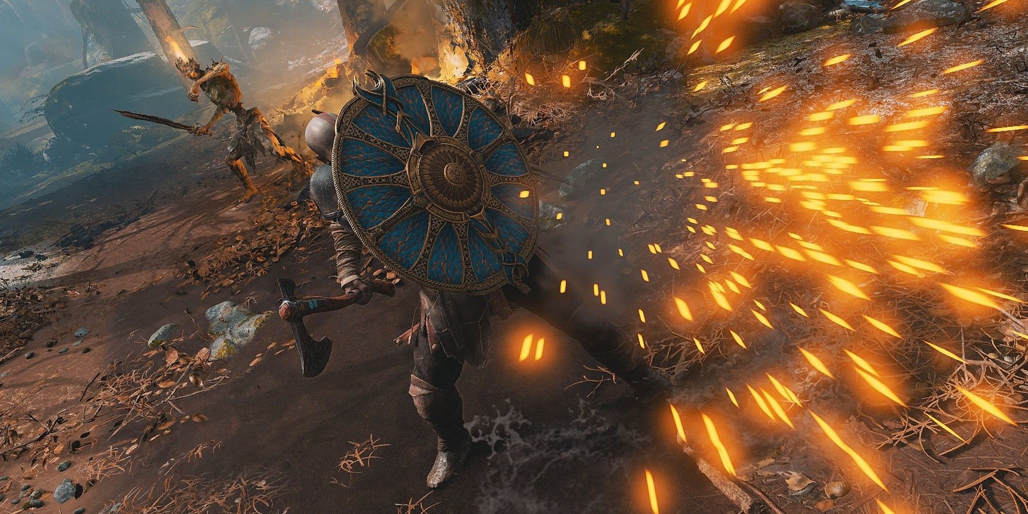 God Of War PC Port Screenshot From Steam Kratos Uses Shield