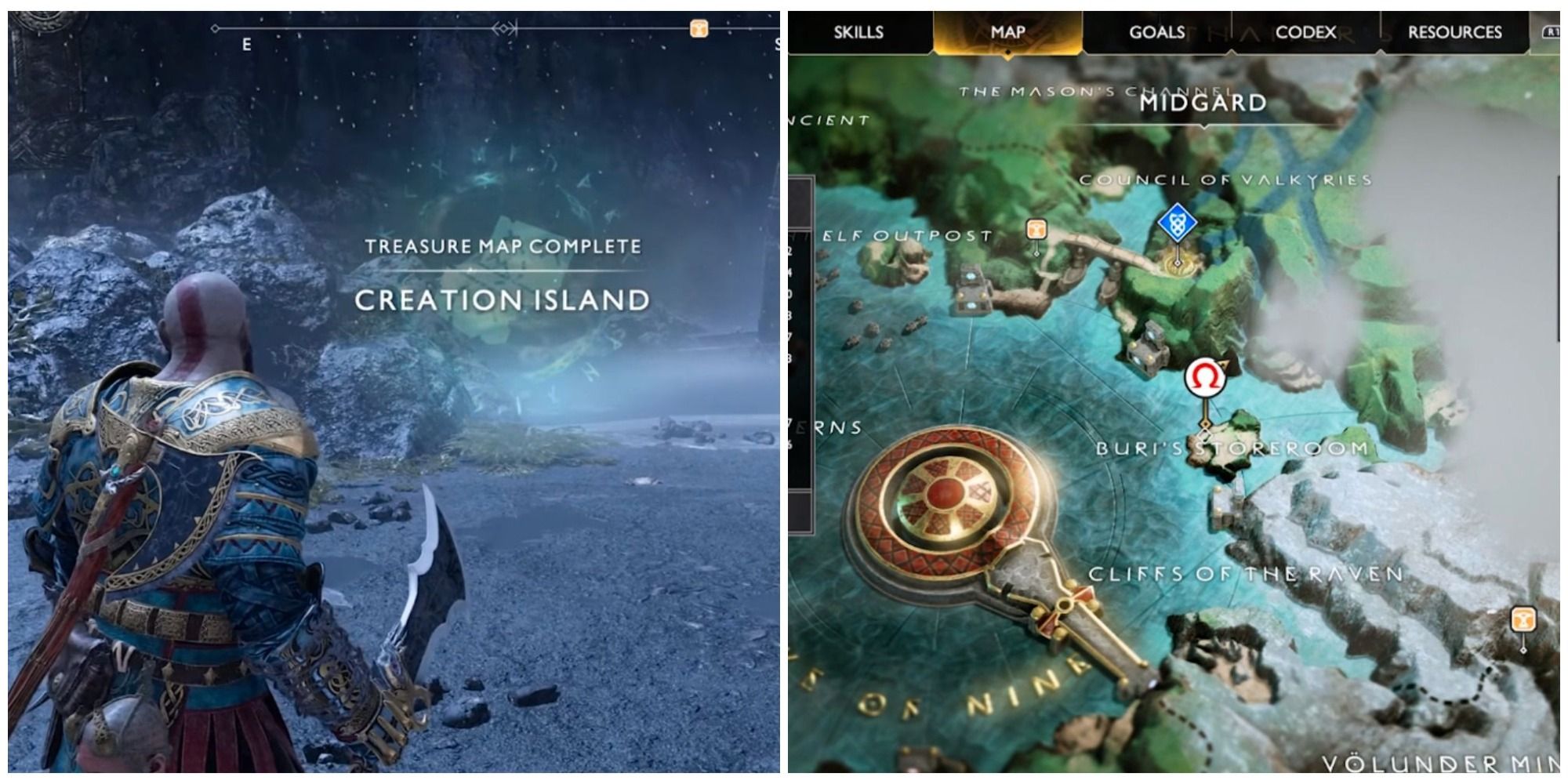 God of War Creation Island Treasure Split Image