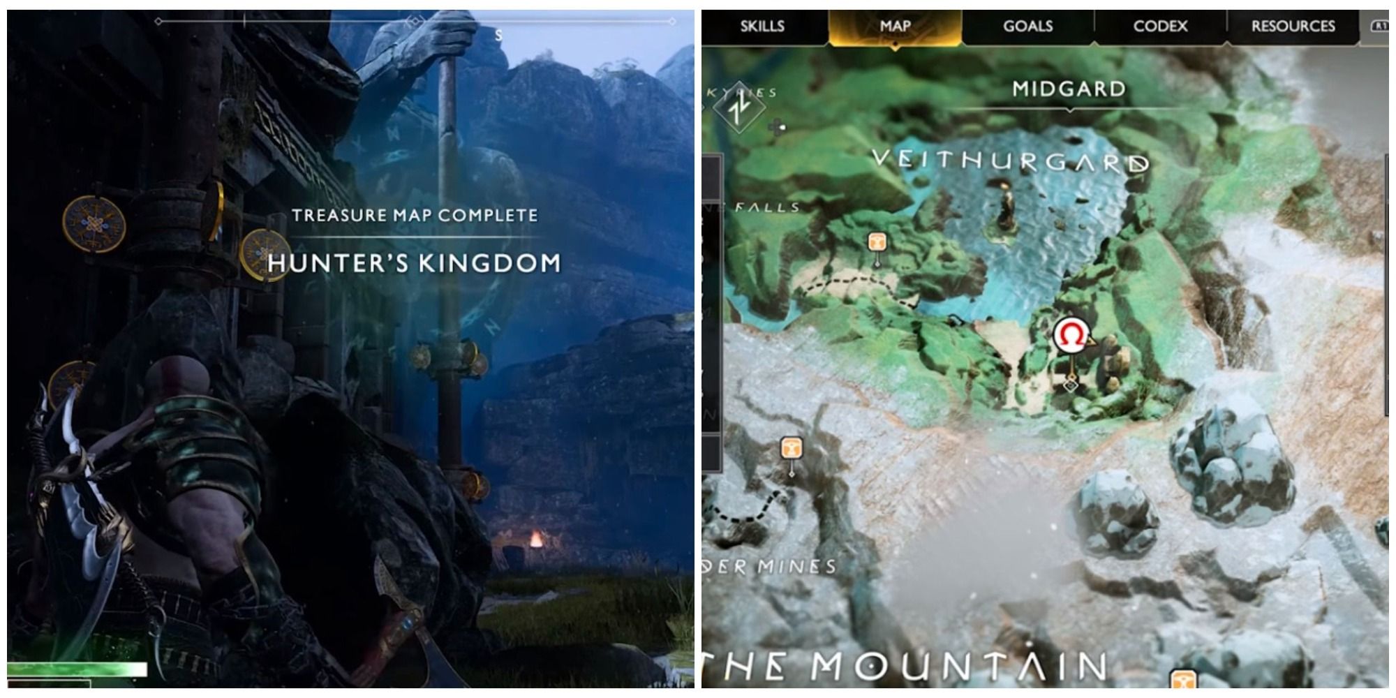 God of War Hunters Kingdom Treasure Location Split Image