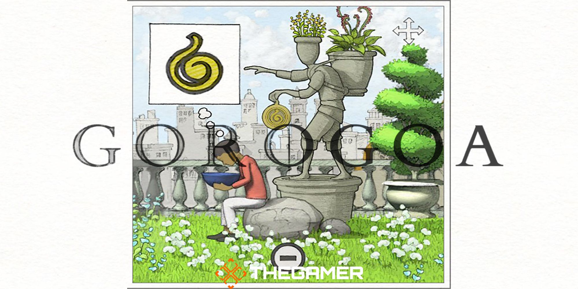 An overlay of the Gorogoa layer and a panel from Chapter Three of the game.
