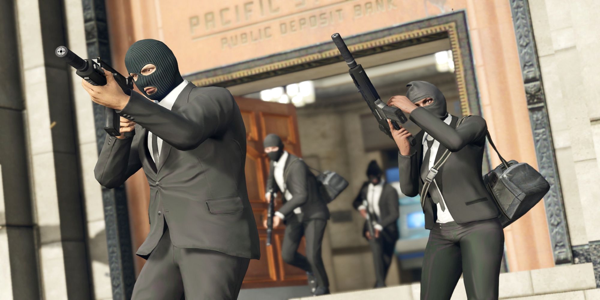 Players completing a heist in Grand Theft Auto Online.