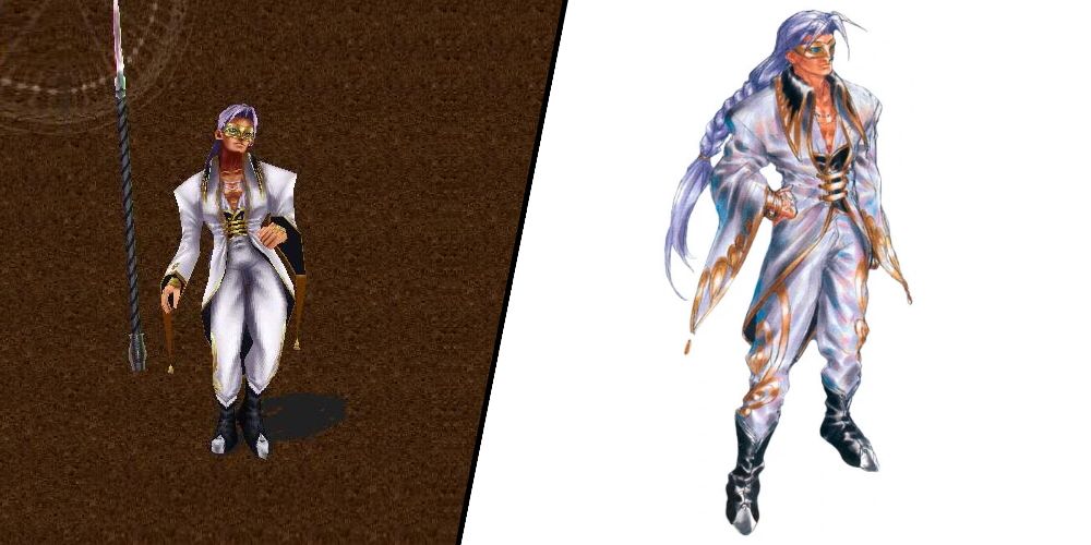 Guile from Chrono Cross split image (with both his in-game model and character art)