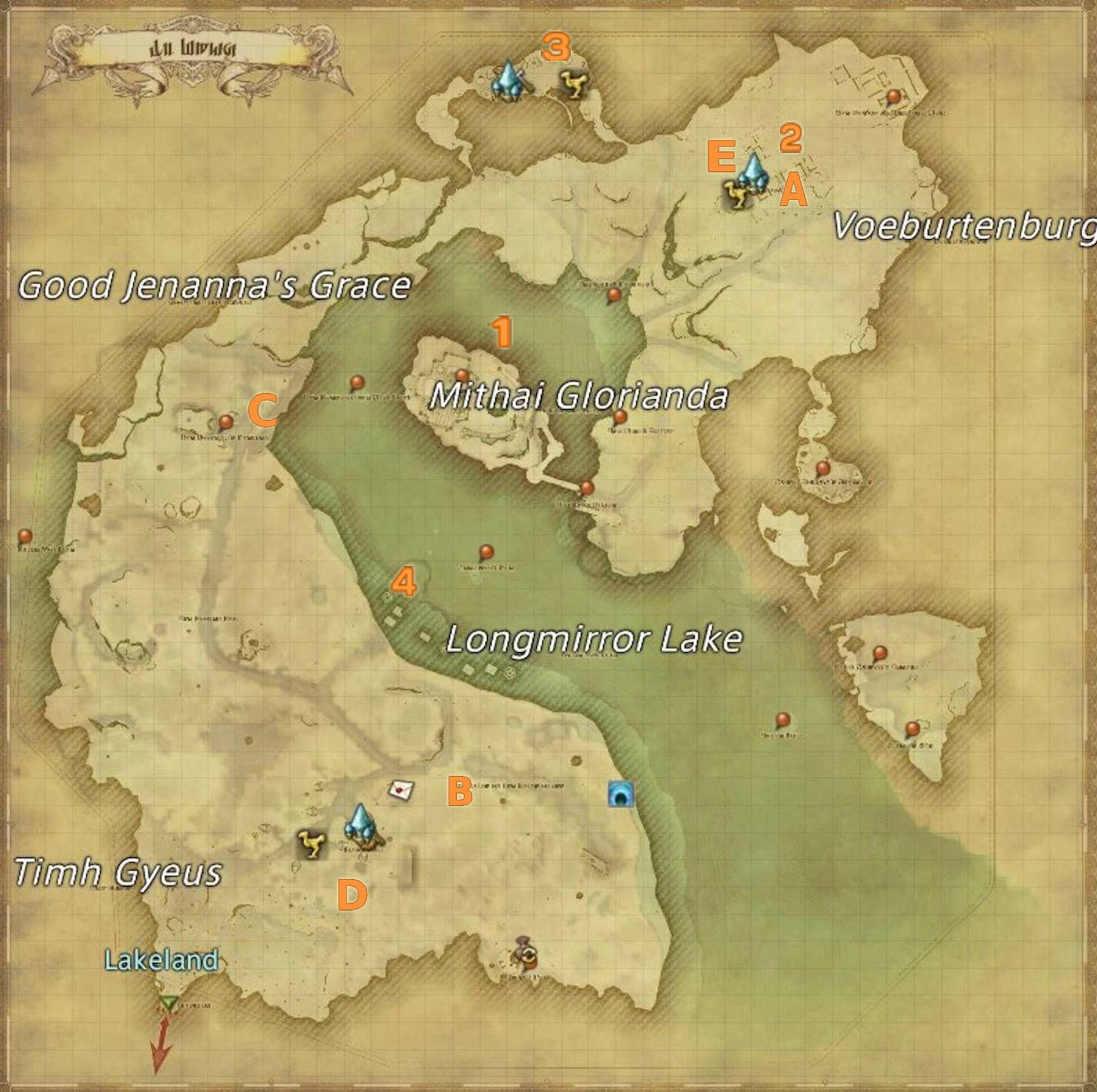 FFXIV Aether Currents Map