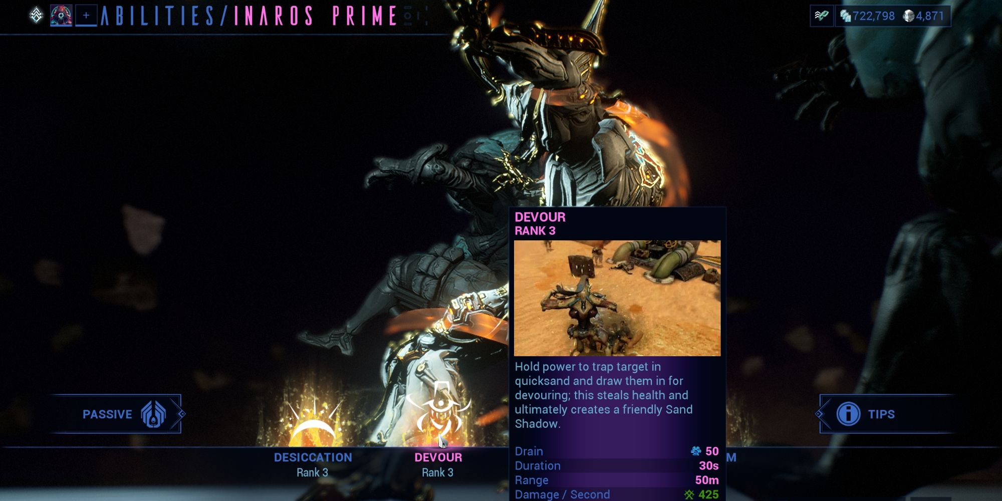 Inaros' second ability, Devour