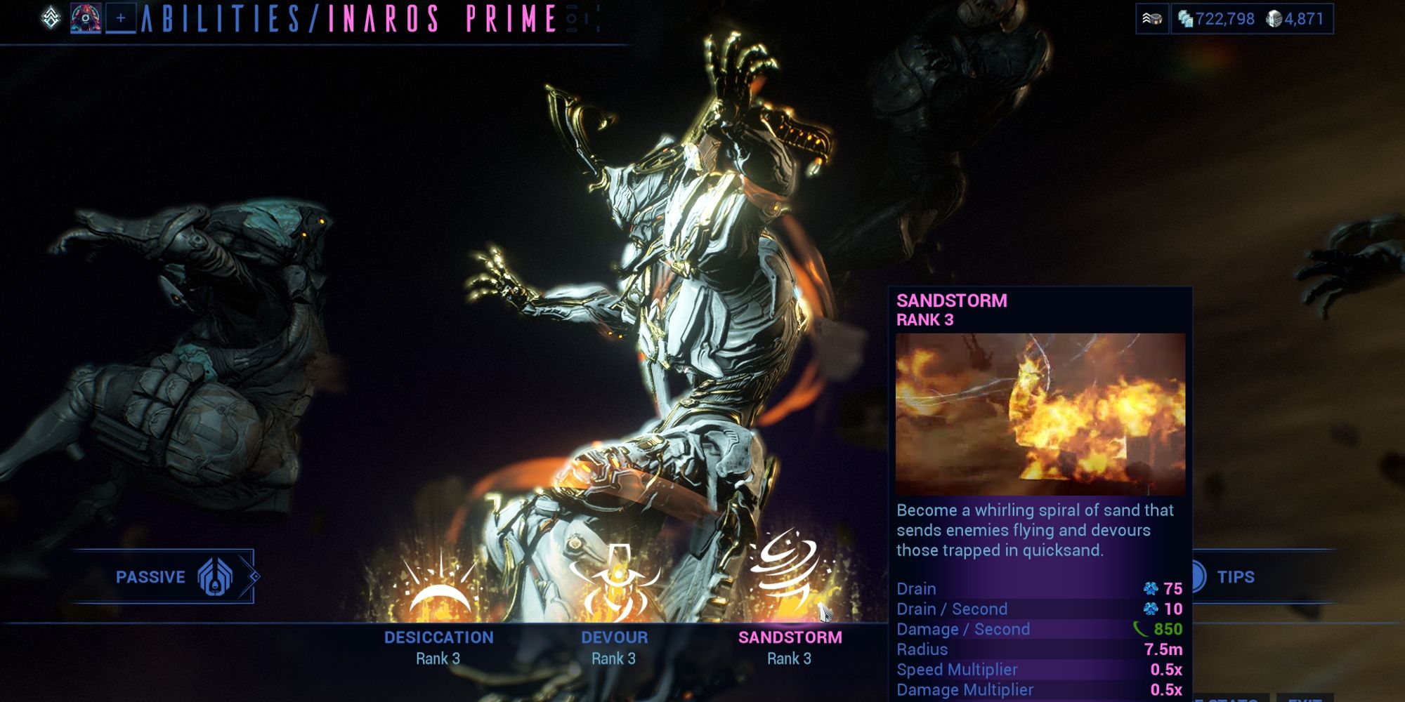 Inaros' third ability, Sandstorm