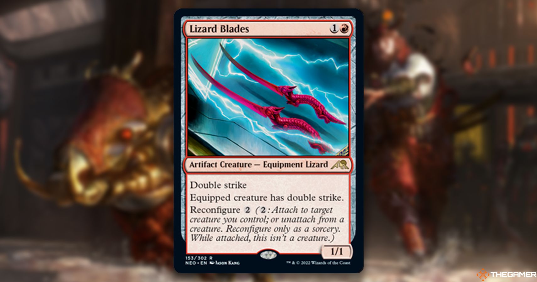 Image of Lizard Blades card from Magic: The Gathering, featuring art by Jason Kang
