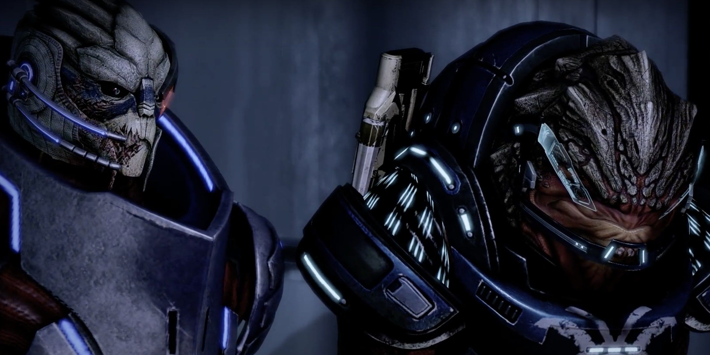 Mass Effect 2 Garrus and Grunt Cutscene Still