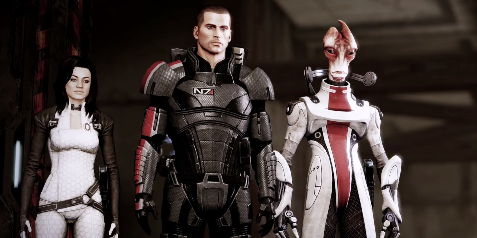 Mass Effect 2 Male Shepard with Miranda and Mordin 