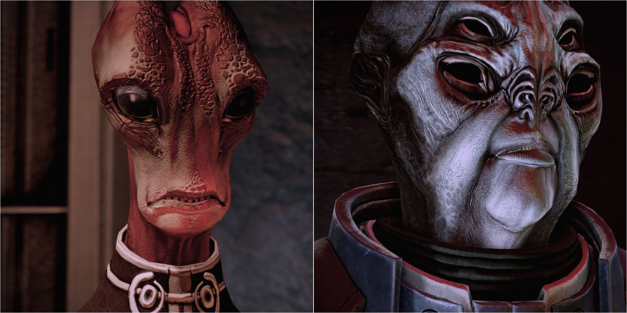 Mass Effect 2 Split Image Of Screenshots Of Ish and Anto