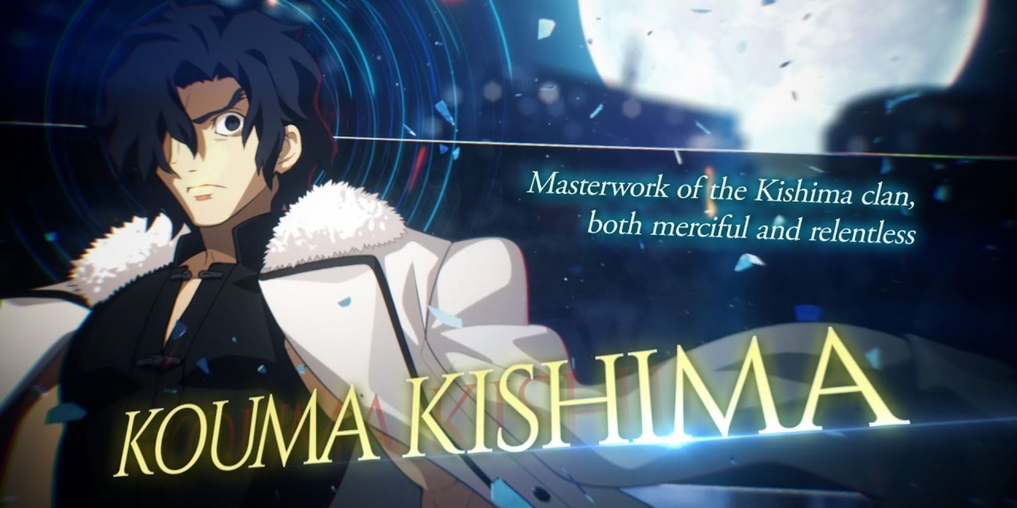 Kouma Kishima character screen in Melty Blood: Type Lumina