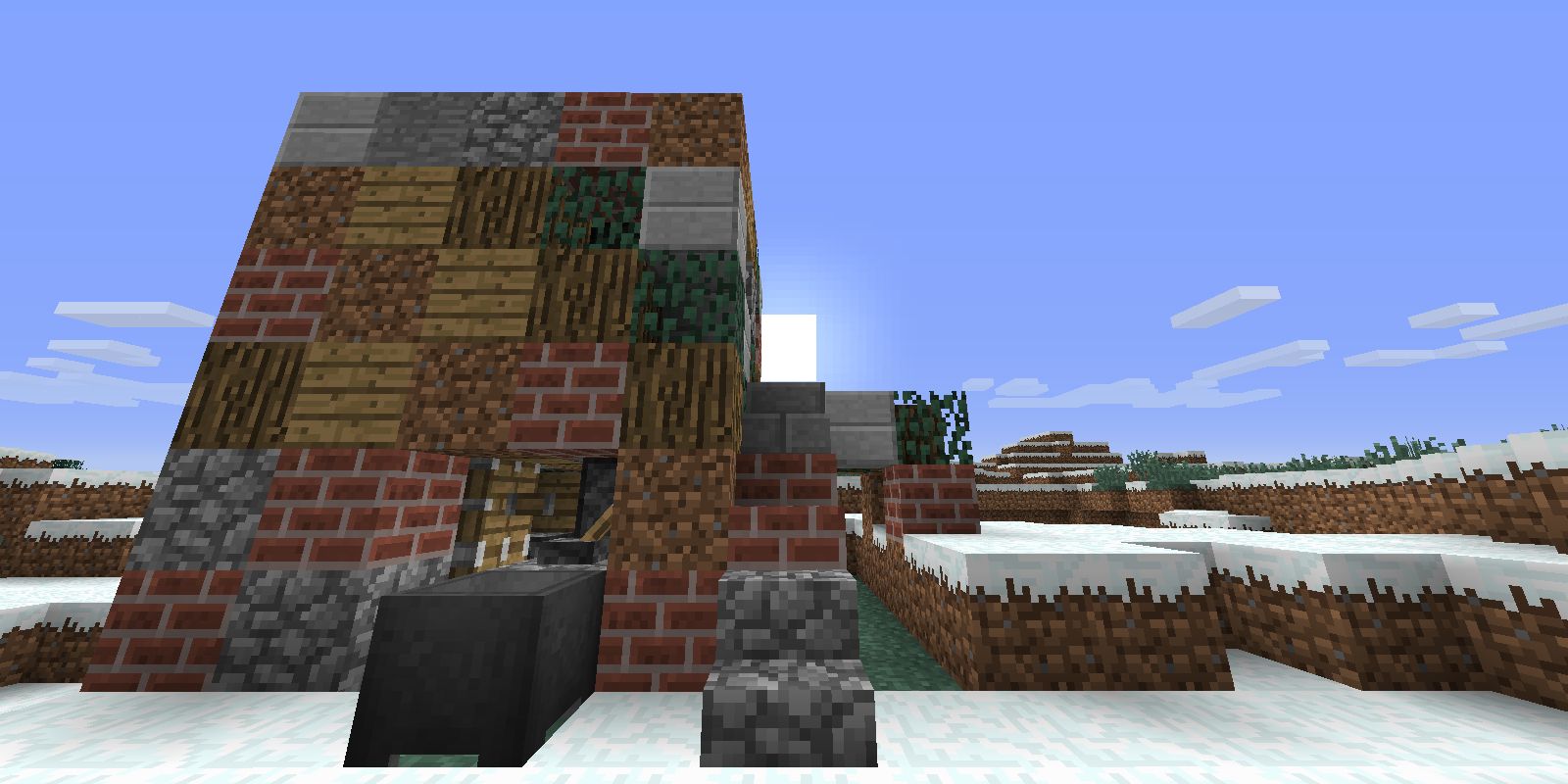 A badly built structure in Minecraft