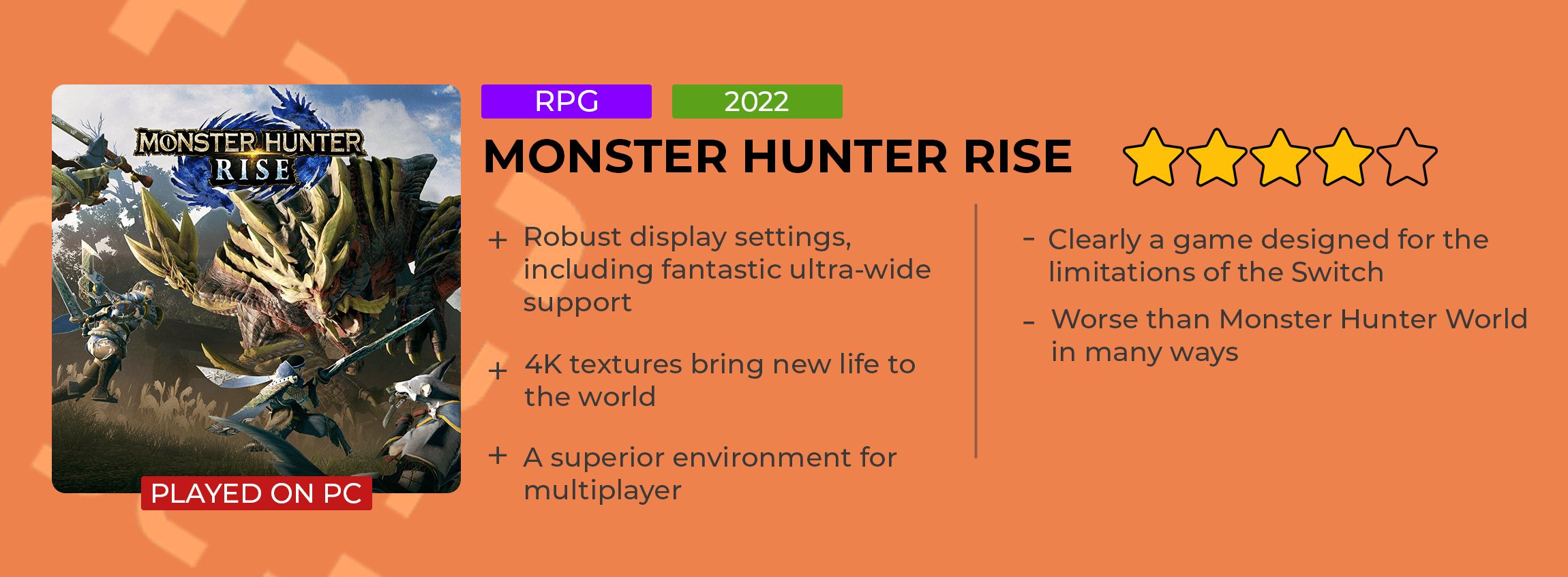 Monster Hunter Rise Review Card