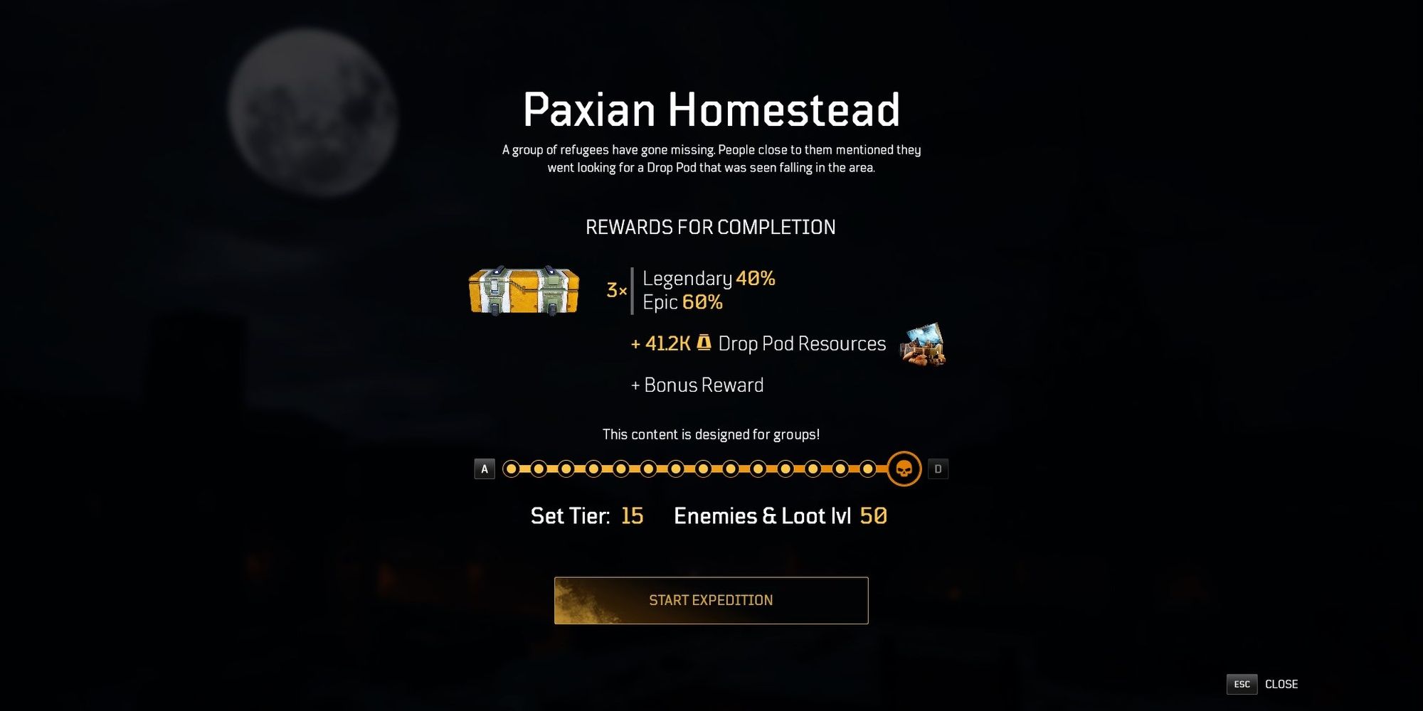 Outriders Paxian Homestead Expedition Guide