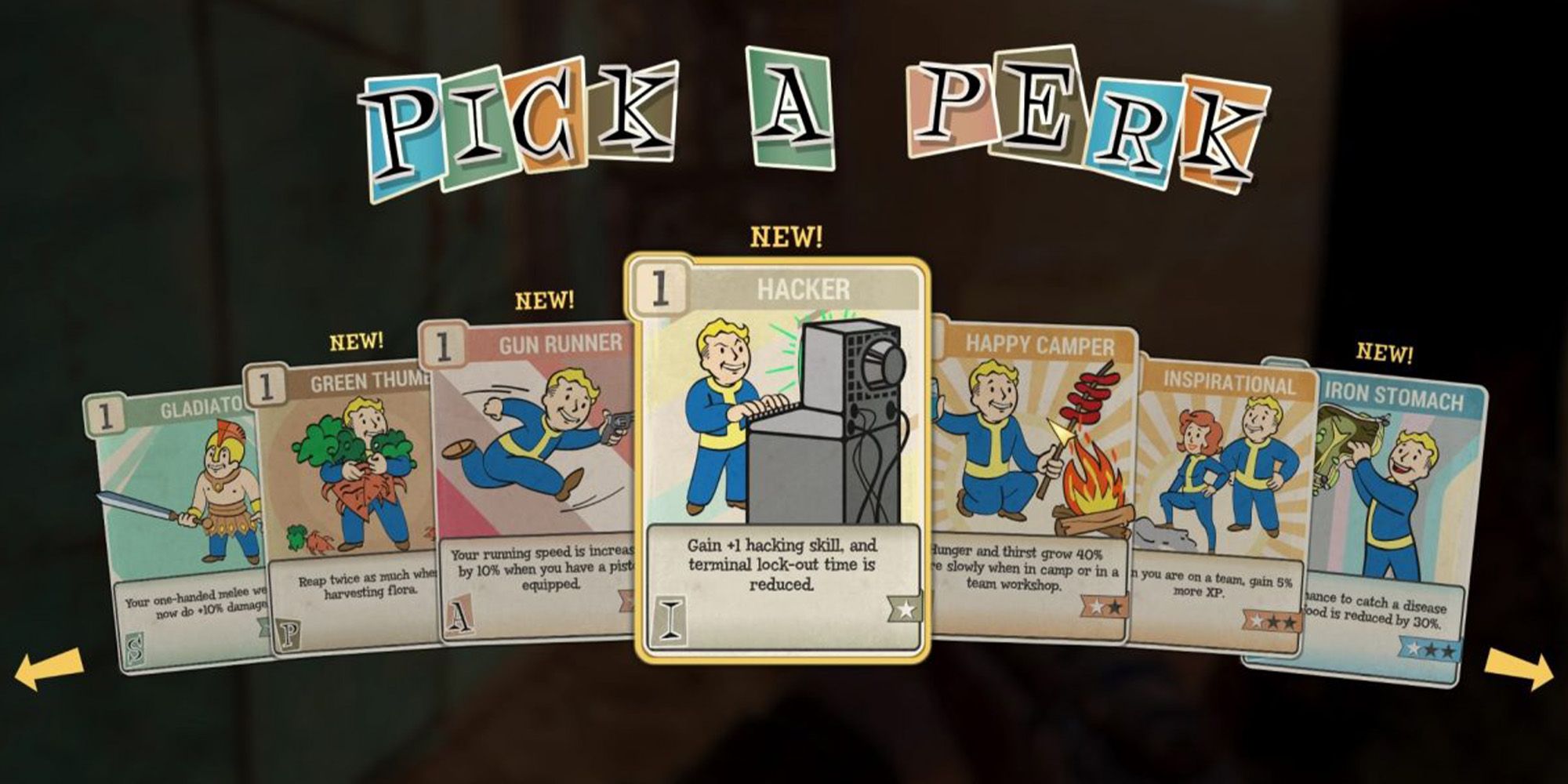 Perk Screen from Fallout 76