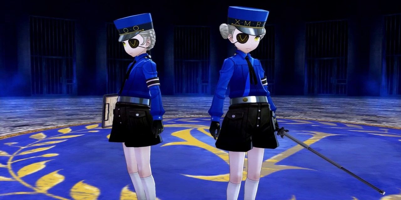 Caroline and Justine leer at the player in Persona 5 Royal