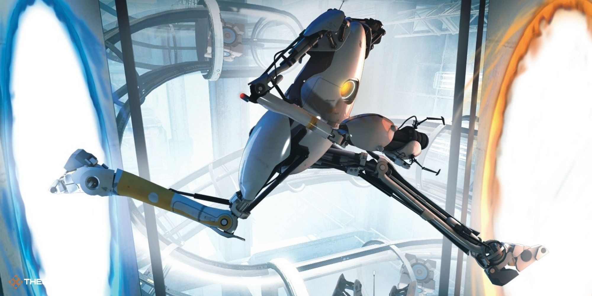 Portal 2 - robot jumping through Portals