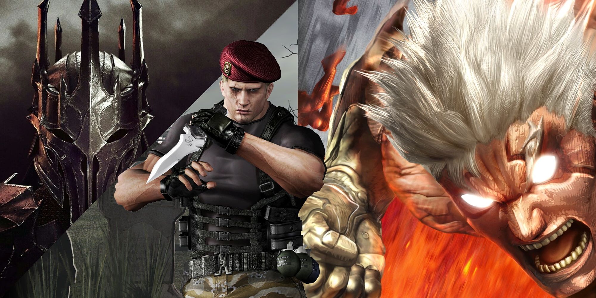 QTE Featured Image (featuring Resident Evil 4's Krauser, Shadow of Mordor's Sauron, and Asura from Asura's Wrath)