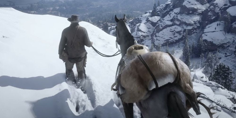 Red Dead Redemption 2 Walking Through The Snow