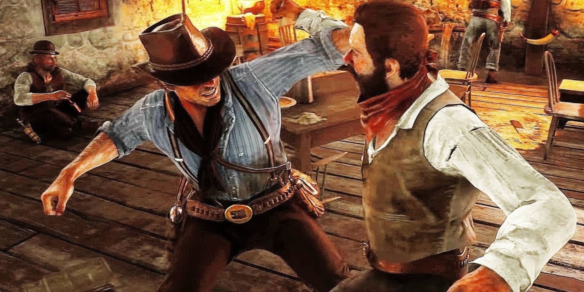 Red Dead Redemption 2 arthur morgan throws a punch
