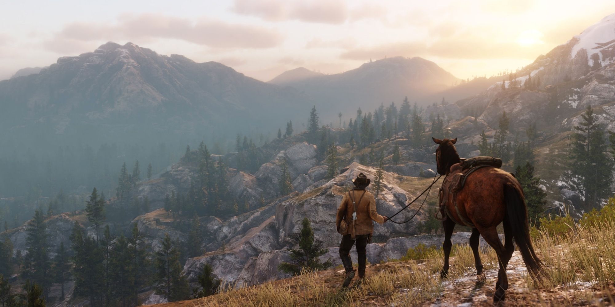 Red Dead Redemption 2 beautiful view from ambarino mountains