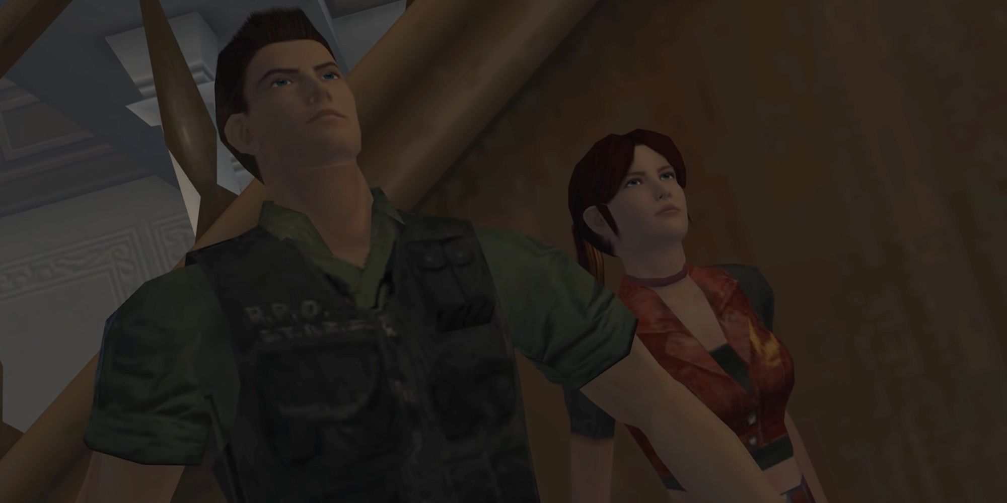 Resident Evil Code Veronica Screenshot Of Chris and Claire Redfield