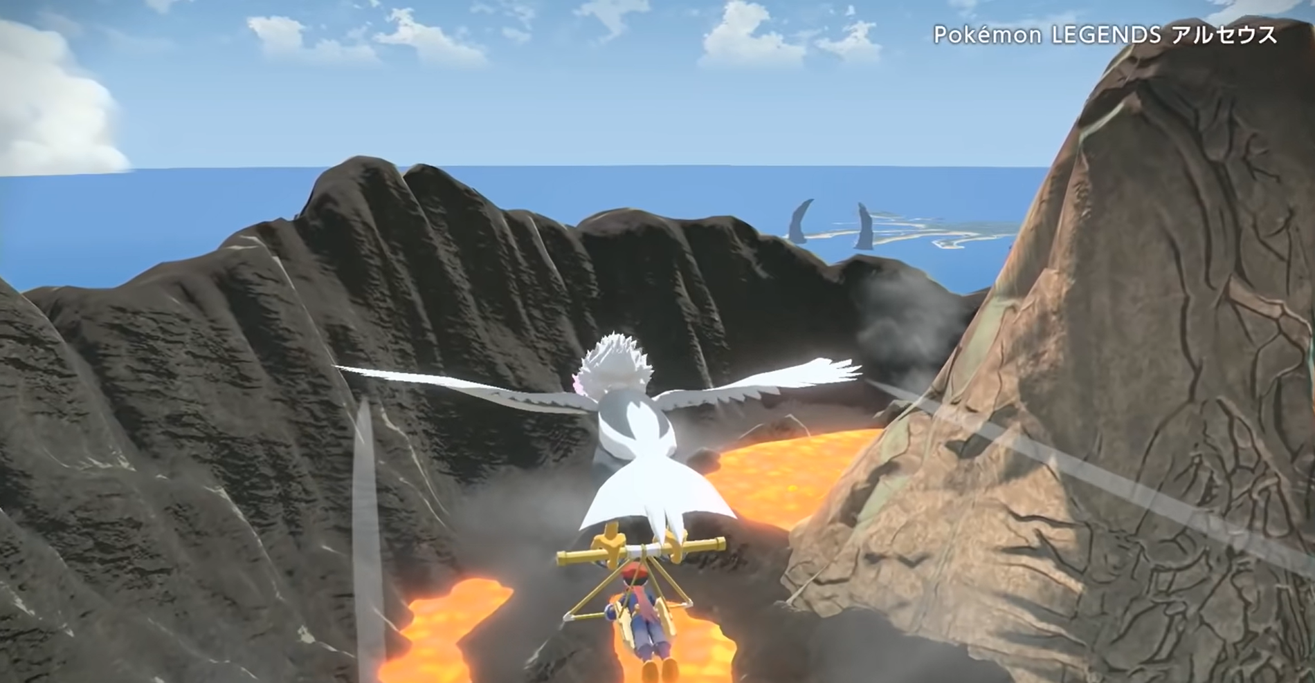 trainer flying in Pokemon Legends Arceus