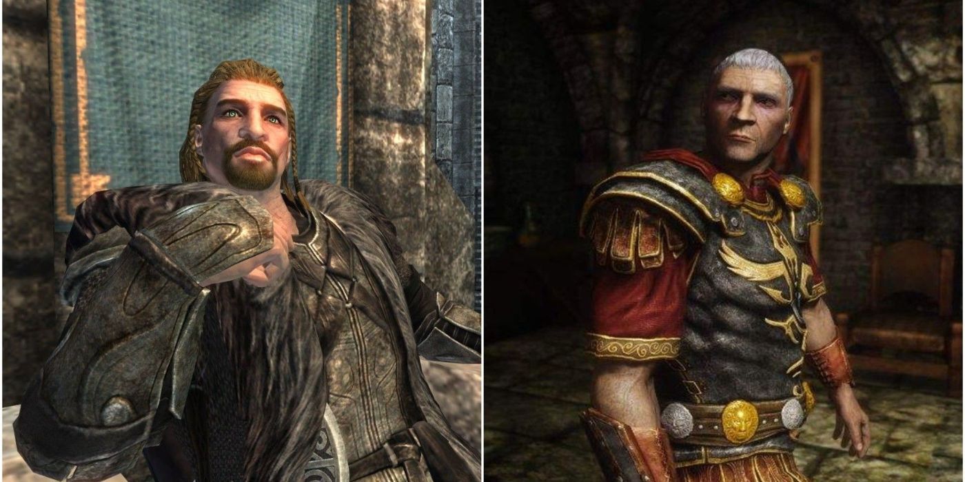 Ulfric Stormcloak (left), leader of the Stormcloak Rebellion and General Tullius (right), leader of the Imperial Legion in Skyrim