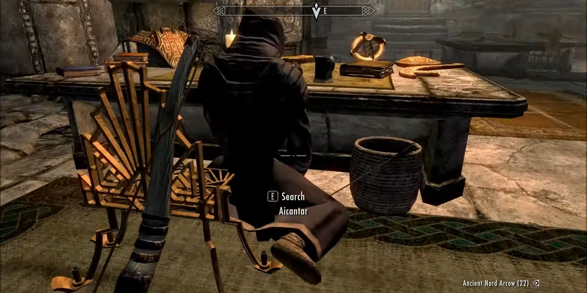 player looking at aicanter, dead at his study table