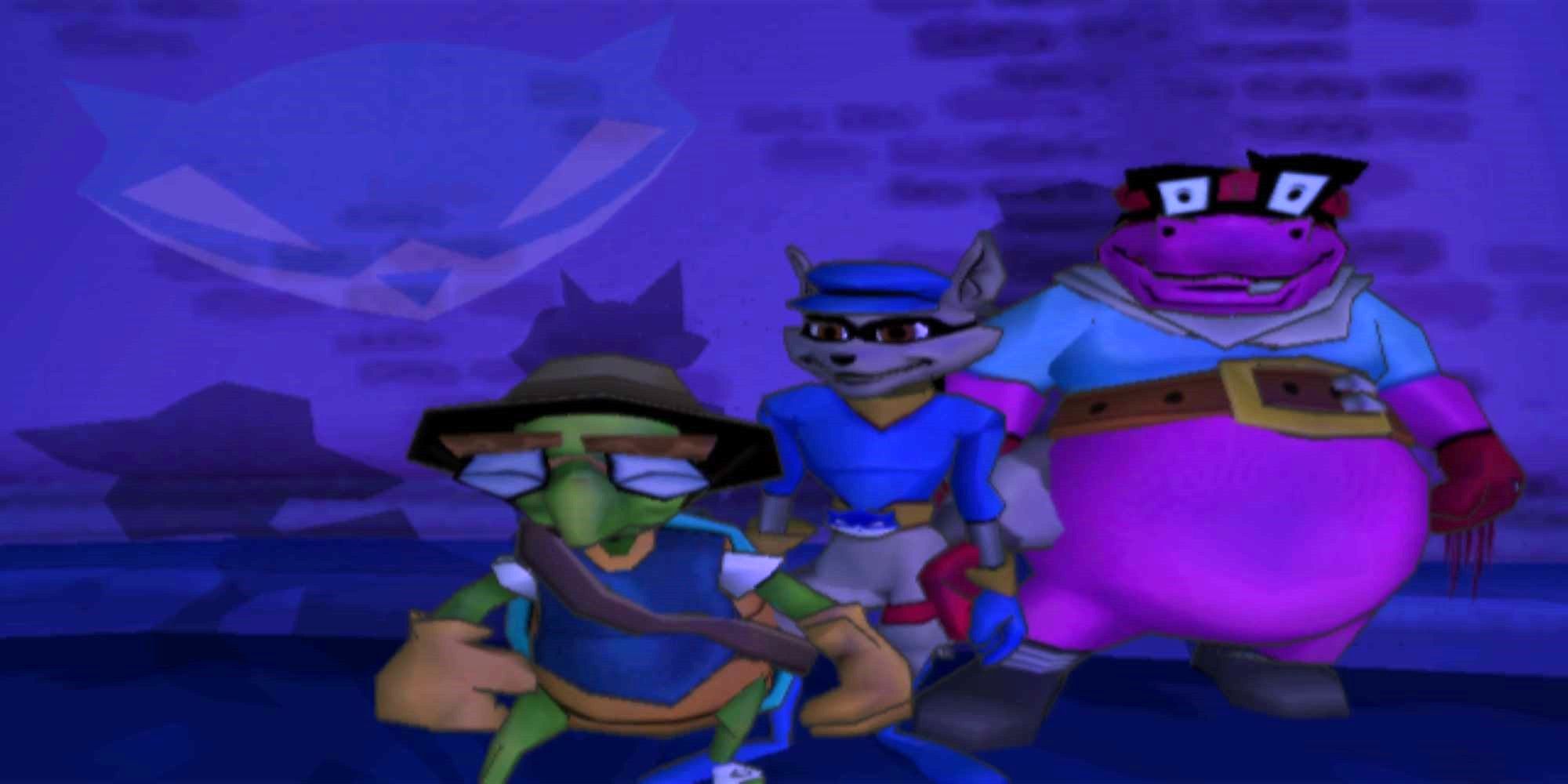 Sly Cooper, Bentley, and Murray from Sly 2: Band of Thieves.