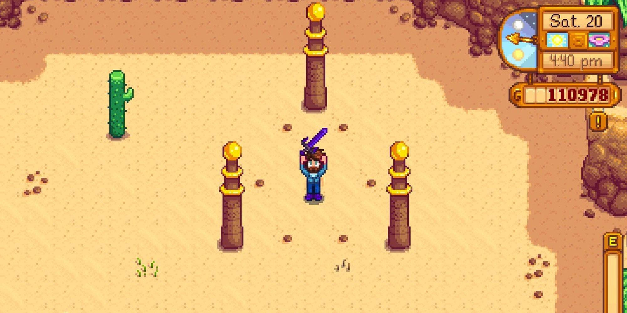 player in desert area with the galaxy sword unlocked