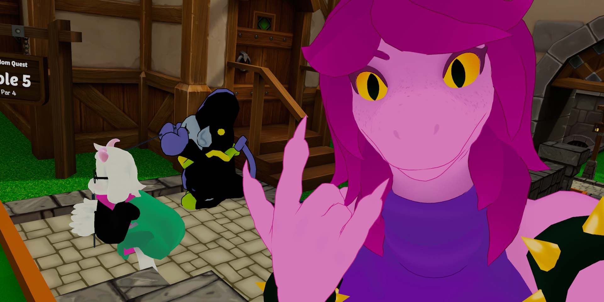 A Selfie Taken During VRChat Minigolf Susie