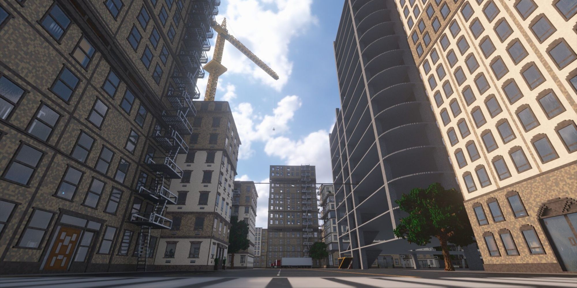 Teardown-Voxel-Plaza-Buildings-With-Crane-Overhead