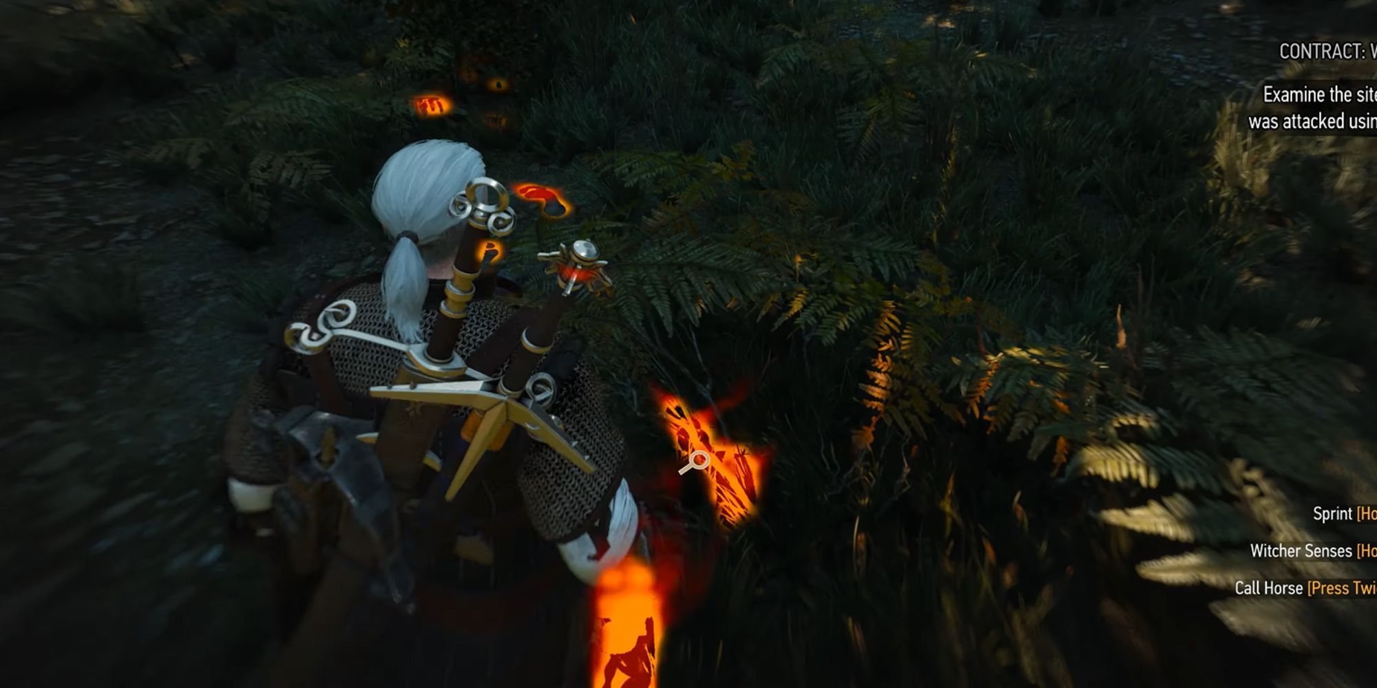 The Witcher 3 Screenshot Of Geralt With Footprints