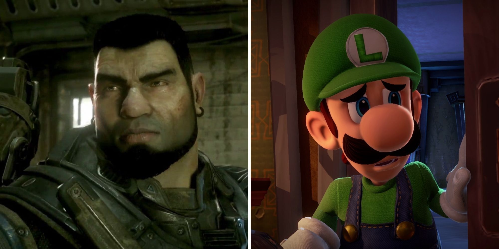Header image featuring Dom from Gears of War and Luigi from Mario