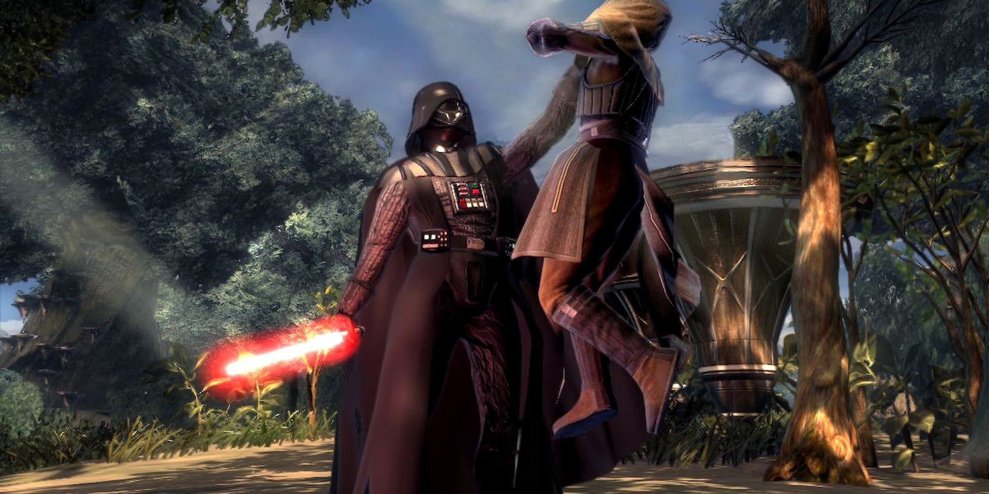 Vader choking Kento in Star Wars: the Force Unleashed
