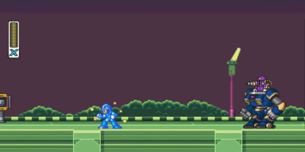 Mega Man X: Vile appears in this introductory stage, X is charging his shot