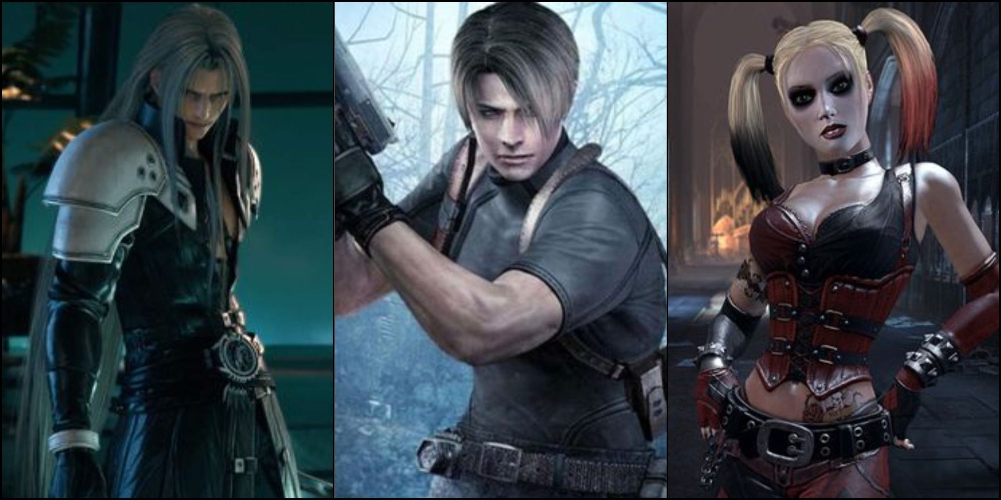 Voice Actor Collage Including Harley, Sephiroth, and Leon