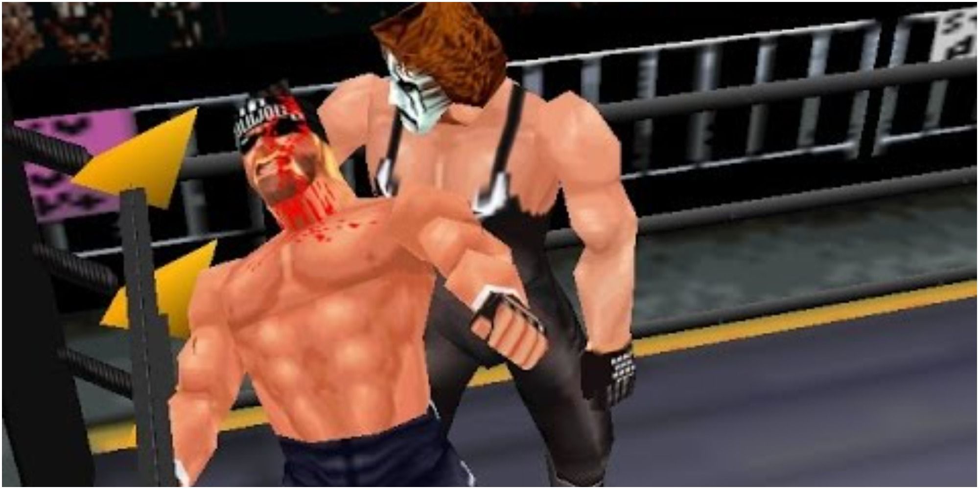 Sting about to hit the Scorpion Death Drop on Hollywood Hogan