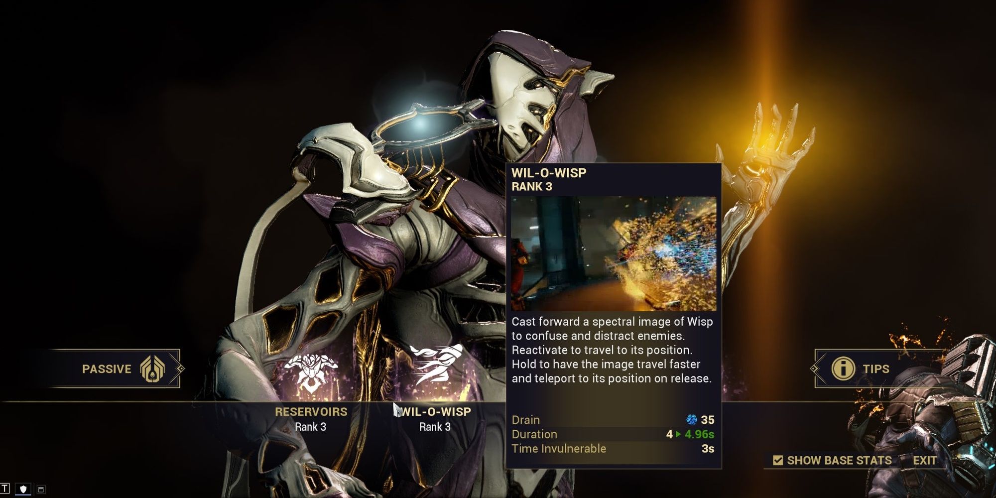 Warframe Wisp Wil-O-Wisp Ability